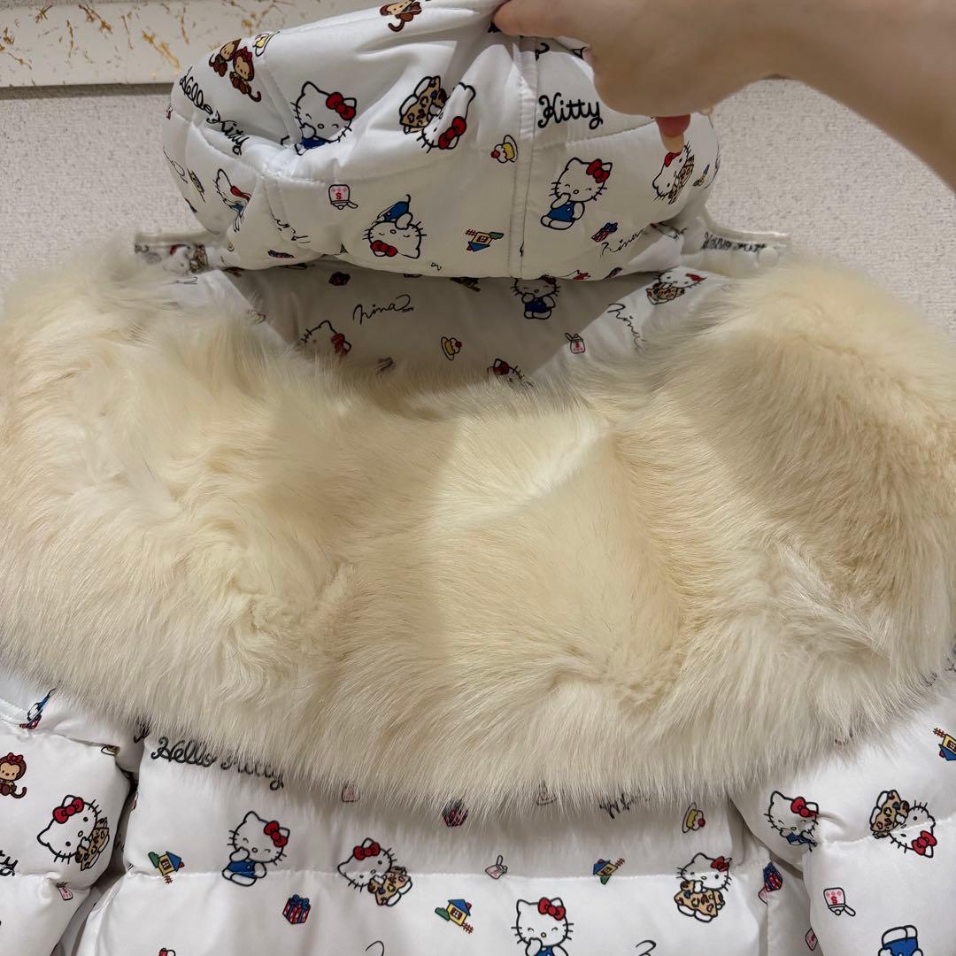 ココ様⭐︎Nina mew キティちゃん柄リアルファー付きダウンコート