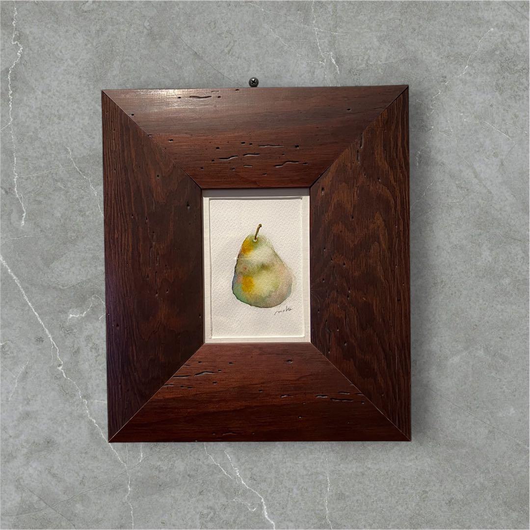 アンティーク水彩画　原画（洋梨）額縁付き30㌢×26㌢ 田園の秋」透明水彩画 原画 風景画 額縁付 ハガキサイズ 絵画 Oni 通販