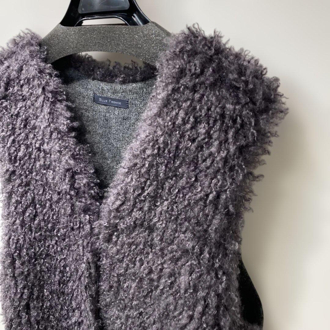ROBE BLUE FRONCE ニットファーベスト - メルカリ