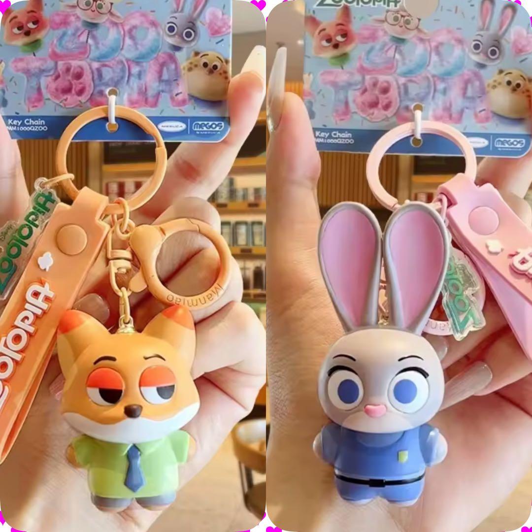 2個セット ズートピア ニック＆ジュディー キーホルダー ストラップ