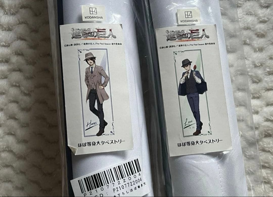 進撃の巨人 リヴァイ ハンジ ほぼ等身大タペストリー