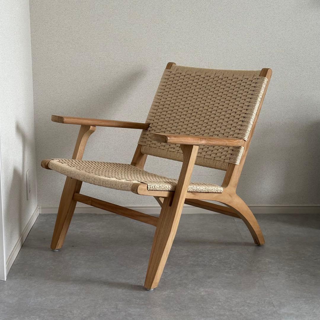 【あっきー】【リプロダクト品】ラウンジチェア ペーパーコード チーク材