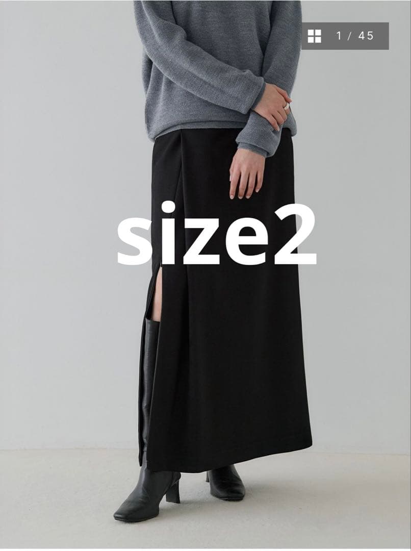 crewre クルーレ 3wayスリットIラインスカート ブラック size2