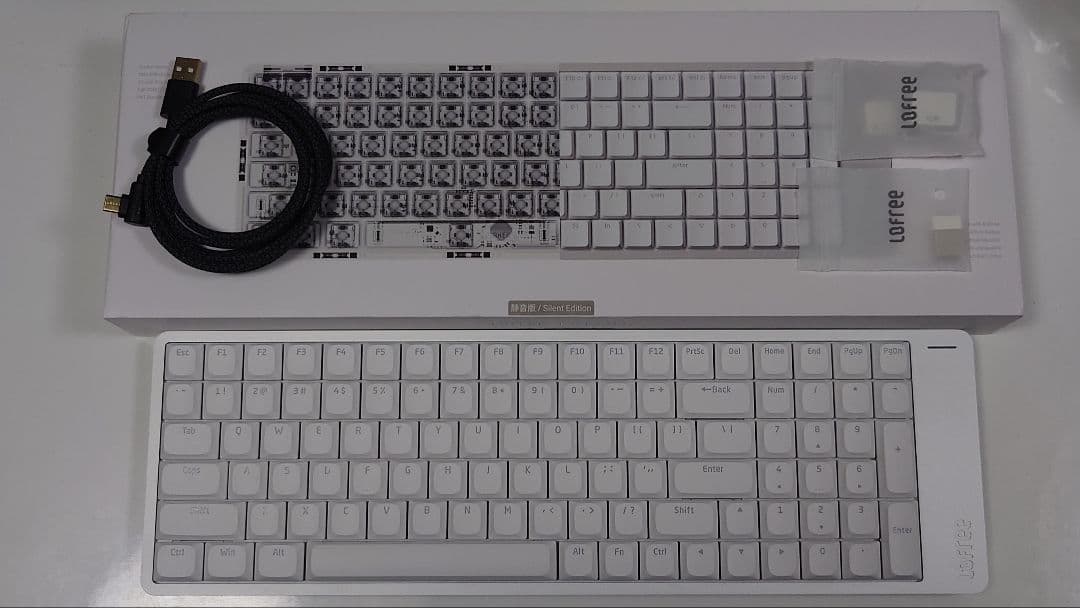 【特別限定カスタム】LOFREE FLOW2シルバー★100キー★超ロープロ仕様 Amazon | Lofree FLOW100 ロープロファイルメカニカルキーボード 英語