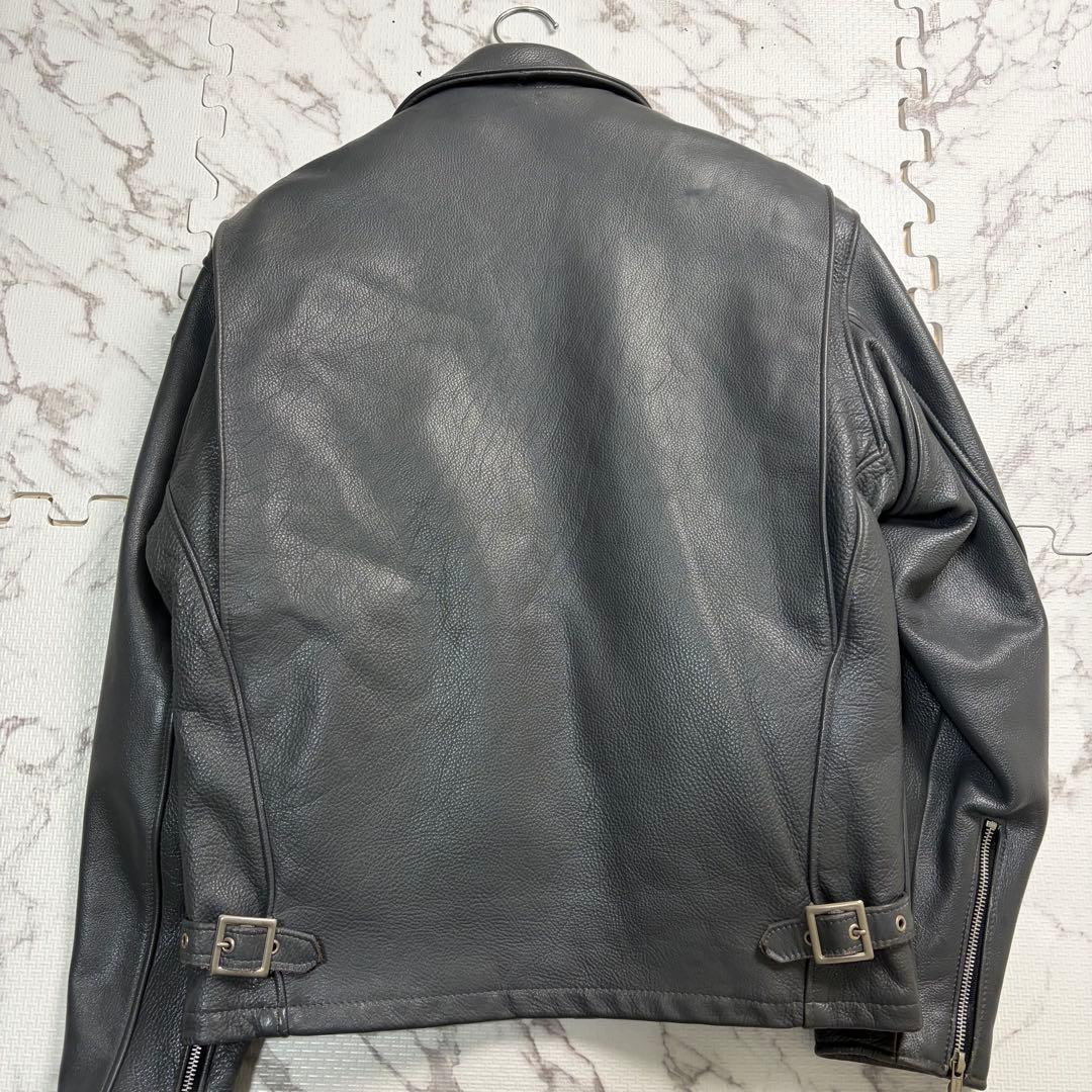 希少✨グレー schott レザー トラッカージャケット 襟付き 40size