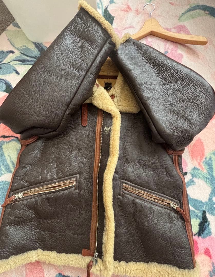 リアルマッコイズ D-1 フライトジャケット リアルムートン ブラウン