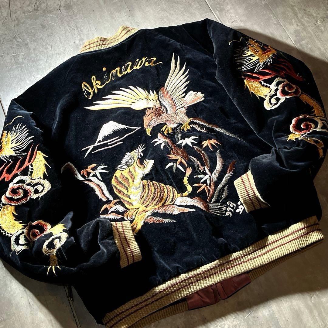 テーラー東洋 別珍 スカジャン 鷹×虎 USMC 龍 スーベニアジャケット M