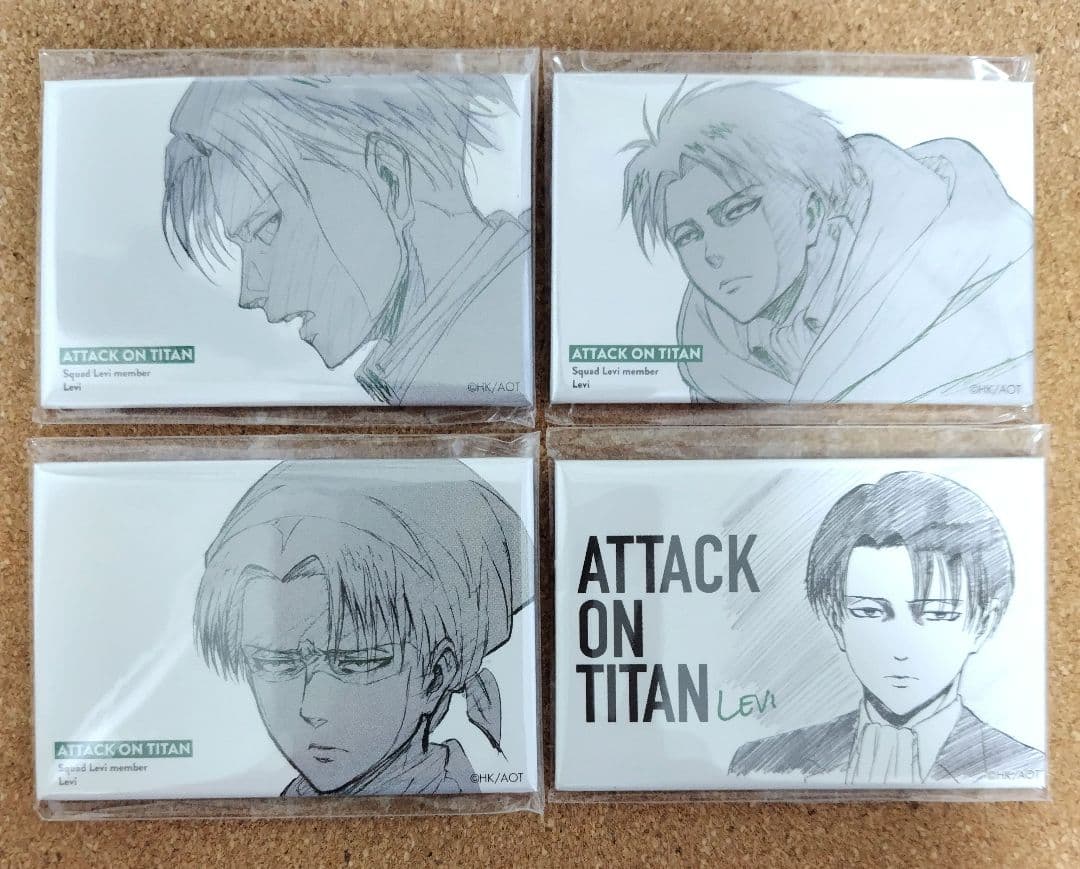 進撃の巨人 WIT STUDIO スクエア缶バッジ リヴァイ 4点セット