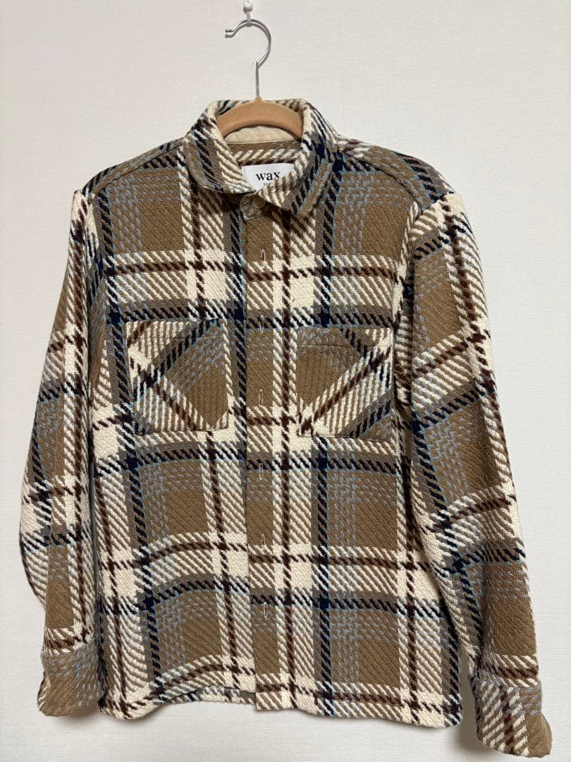 wax london チェック柄ネルシャツ Mサイズ　バスケット織