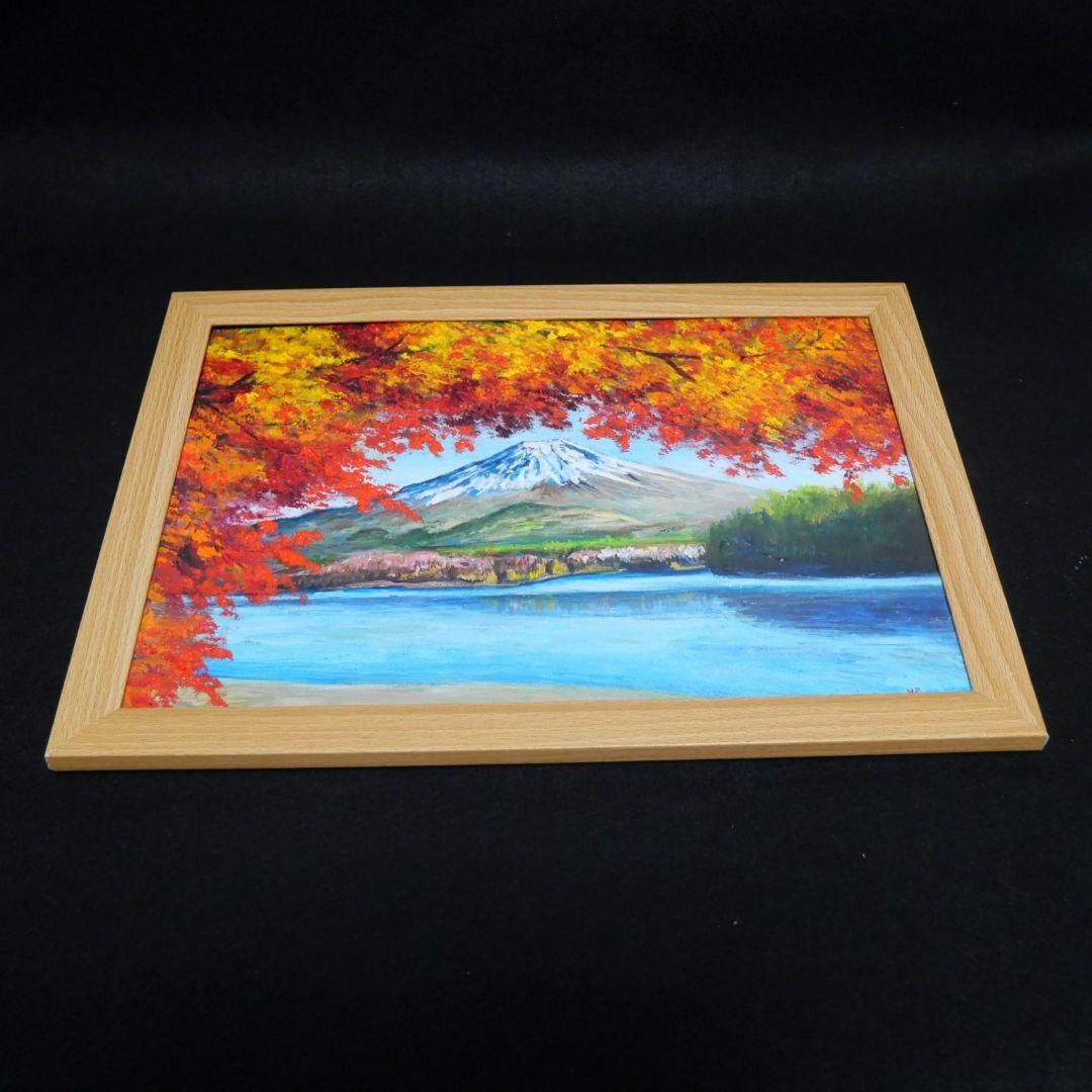 油絵 油彩 油彩画 絵 絵画【富士山と紅葉】 - メルカリ