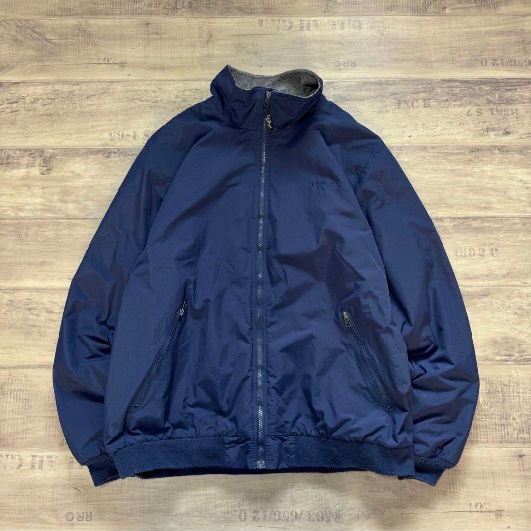 L.L.Bean エルエルビーンウォームアップジャケットネイビーフリース古着XL