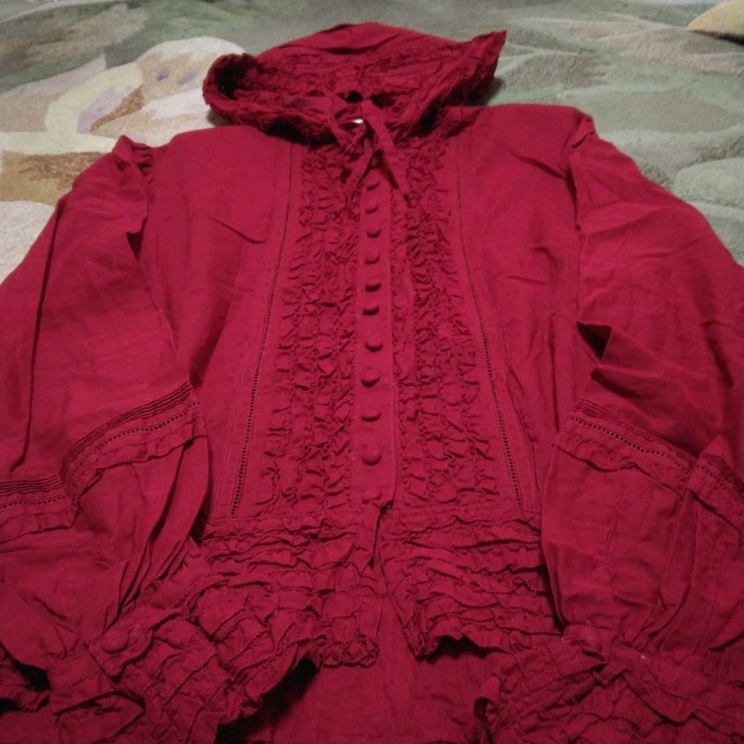 ピンクハウス　インゲボルグ　ピコフリルいっぱいフード付ブラウス