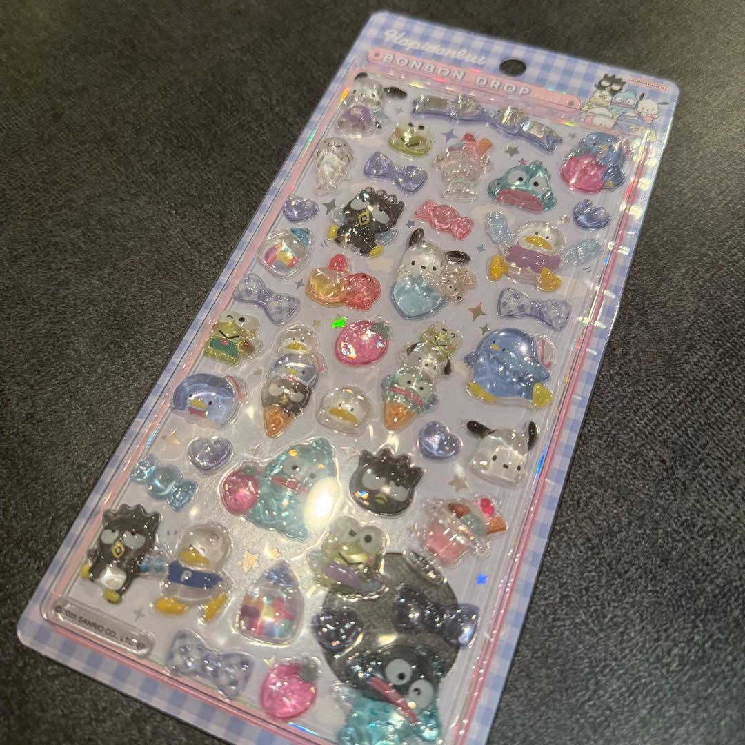 正規品 ボンボンドロップシール はぴだんぶい ポチャッコ バツ丸