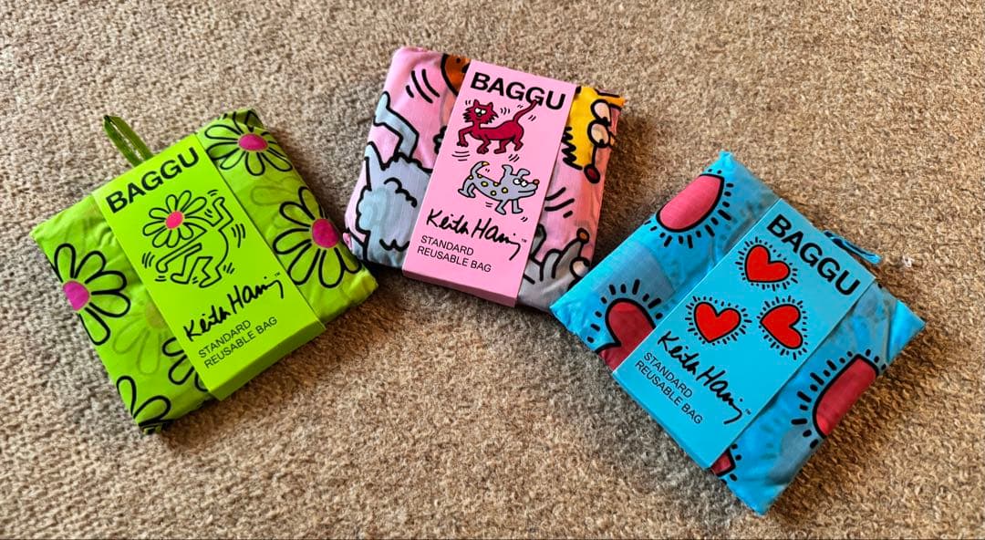 新品未使用BAGGUエコバッグ:キースヘリングKeith Haring