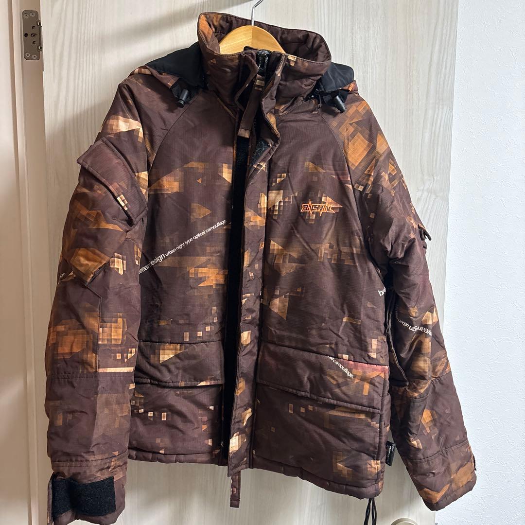 バランスウェアデザイン　デジタルカモ　迷彩柄 中綿入り マウンテンパーカー S