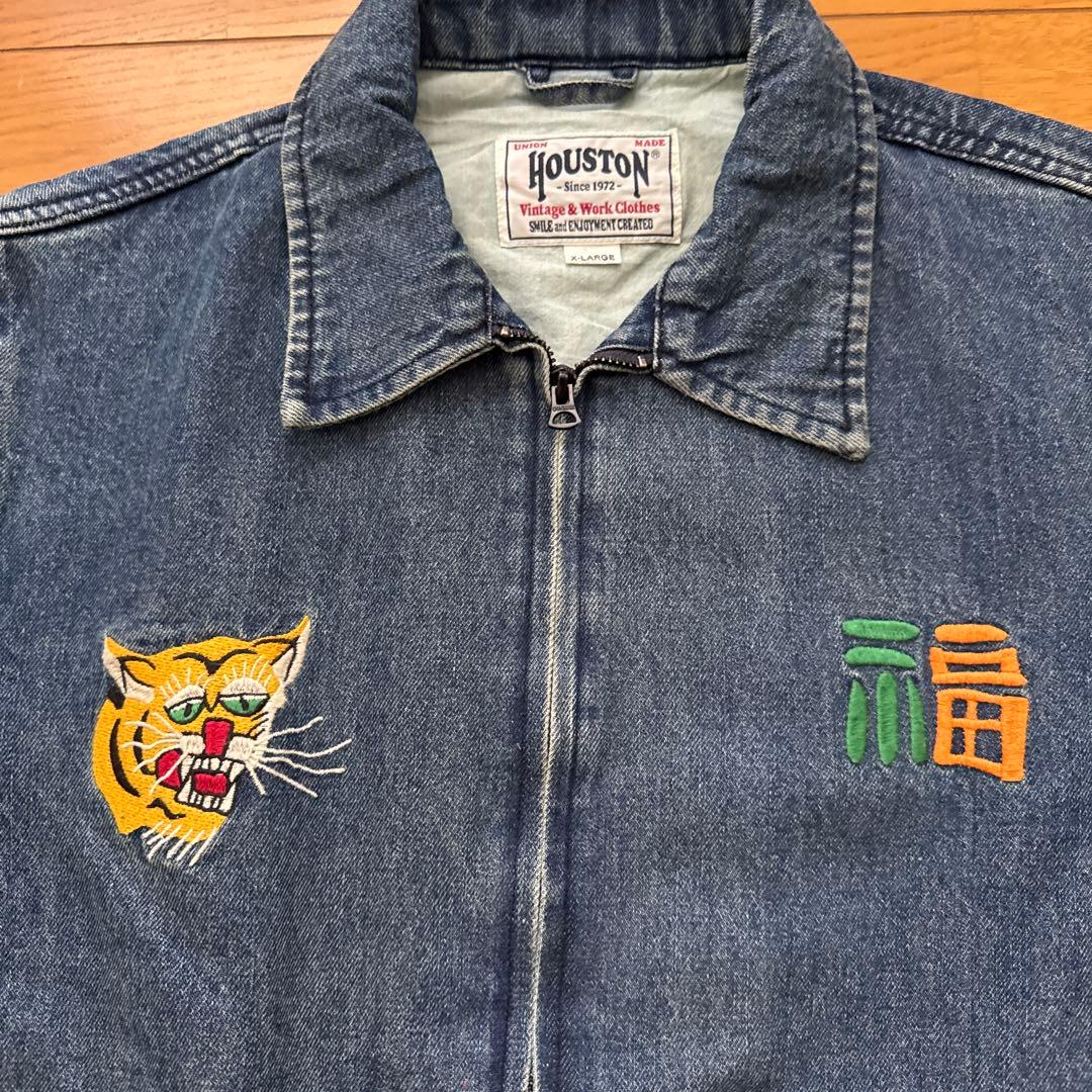 i*i様 HOUSTON 虎刺繍 デニムジャケット XL