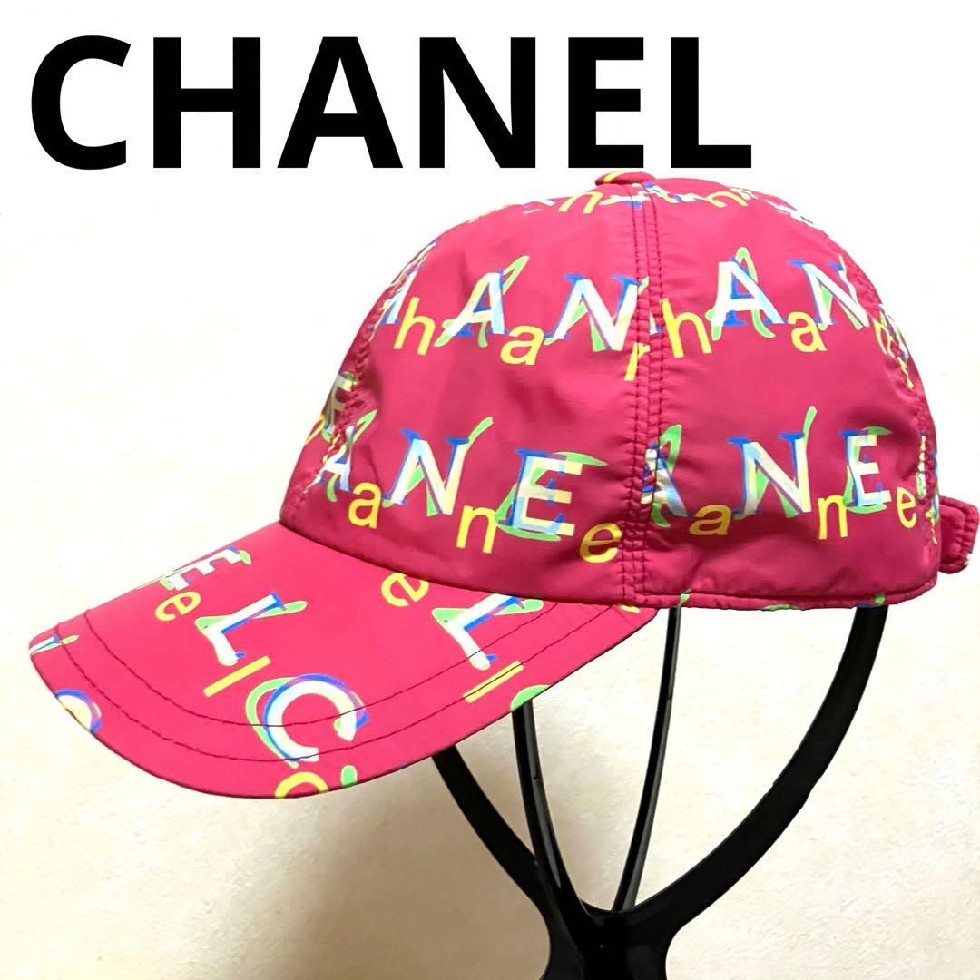 CHANEL シャネル ロゴ スナップボタン キャップ ピンク