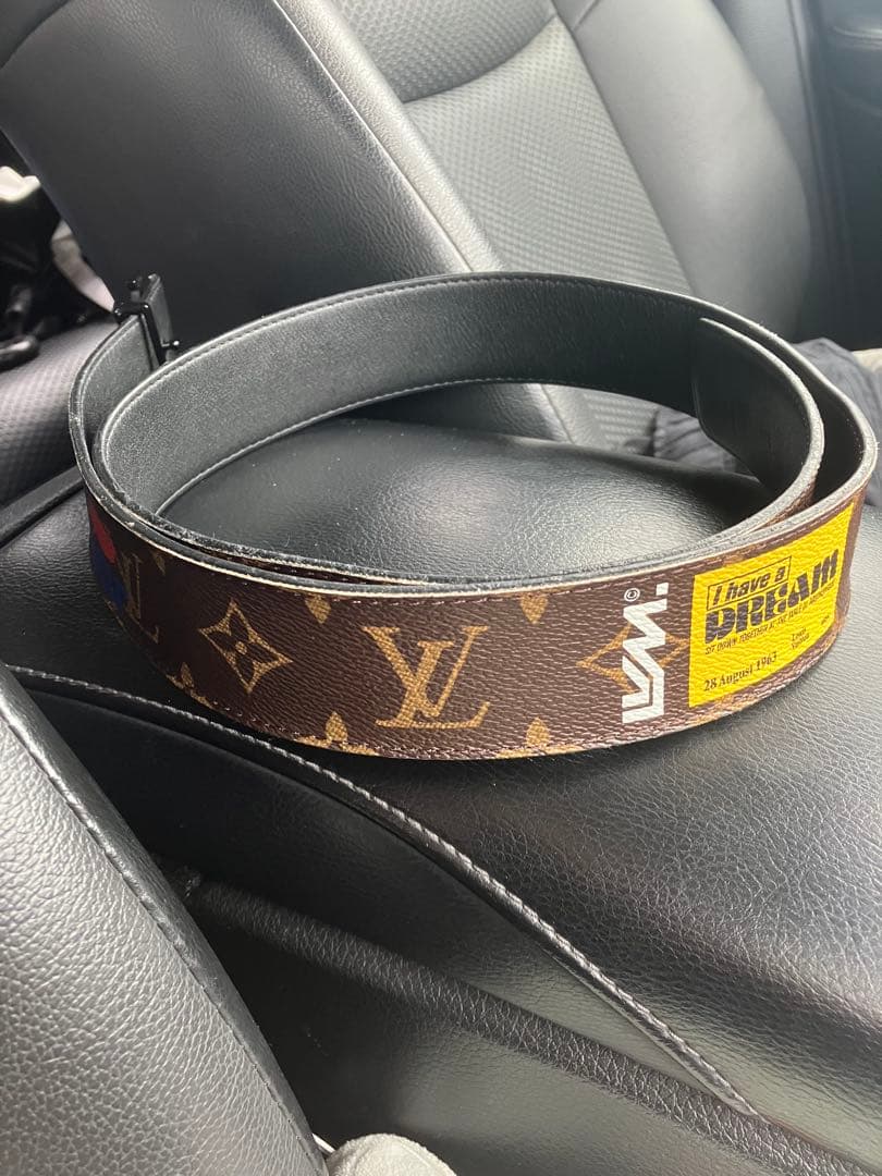 ルイヴィトン　ベルト　サンチュール　イニシアル　LV モノグラム　ブラウン