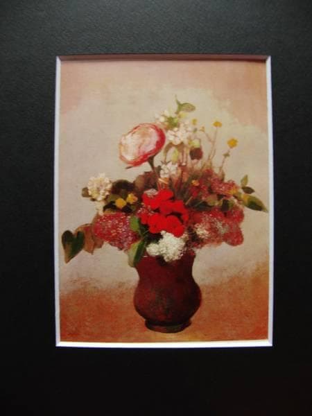 Redon、FLEURS DANS UN VASE BRUN、希少画集画
