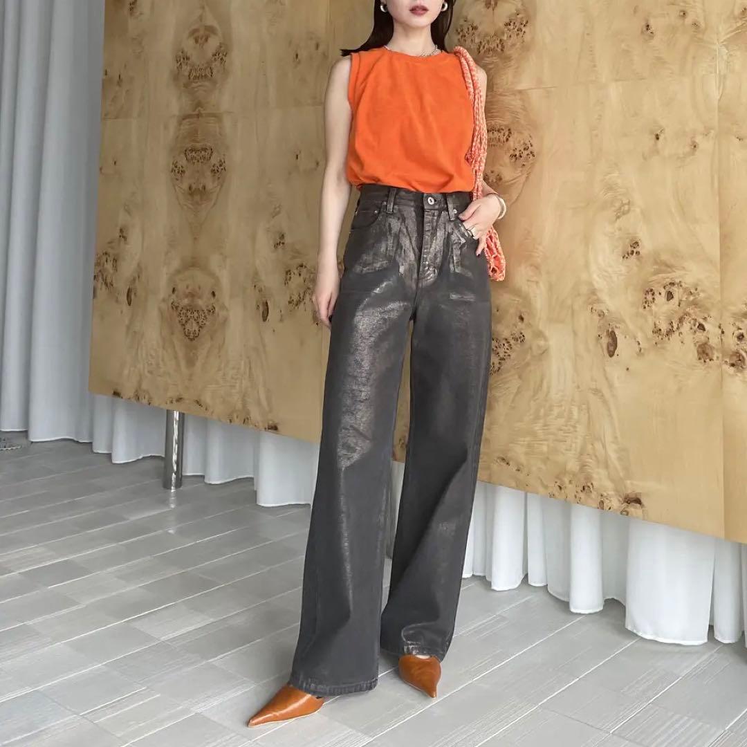 Ameri アメリ FOIL STRAIGHT COLOR DENIM 26