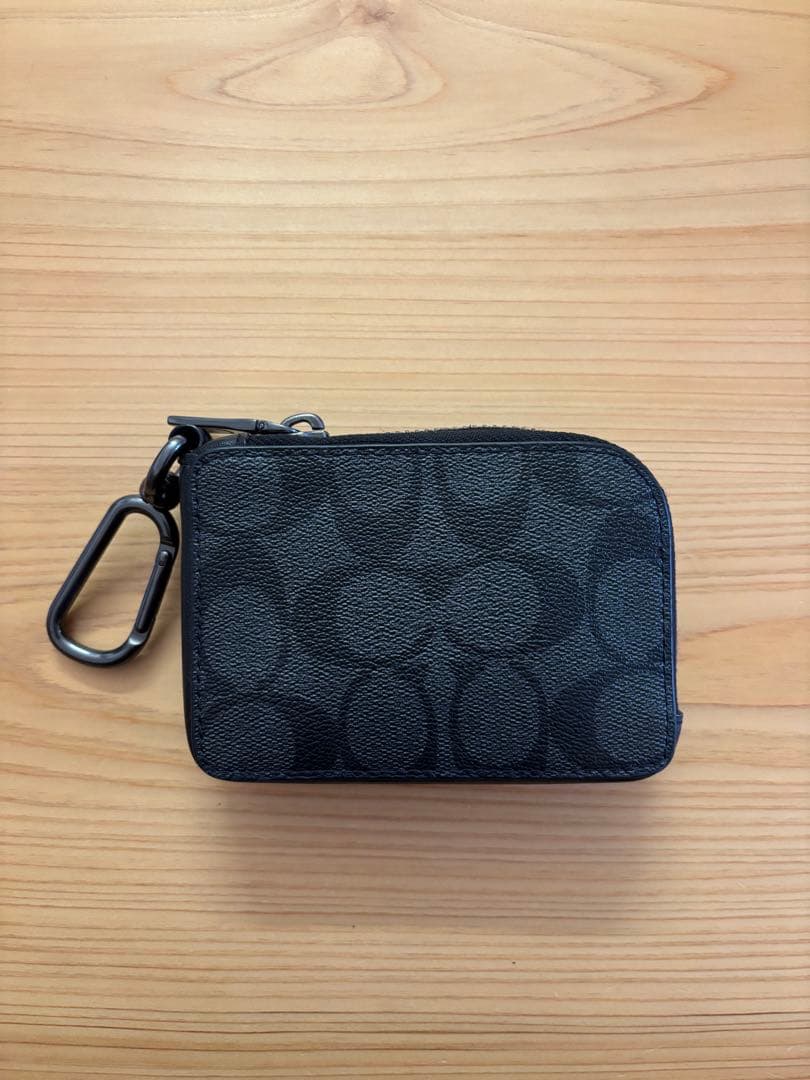 Coach ブラック キーケース COACH（コーチ） ☆COACH☆ ジップ キーケース シグネチャーキャンバス