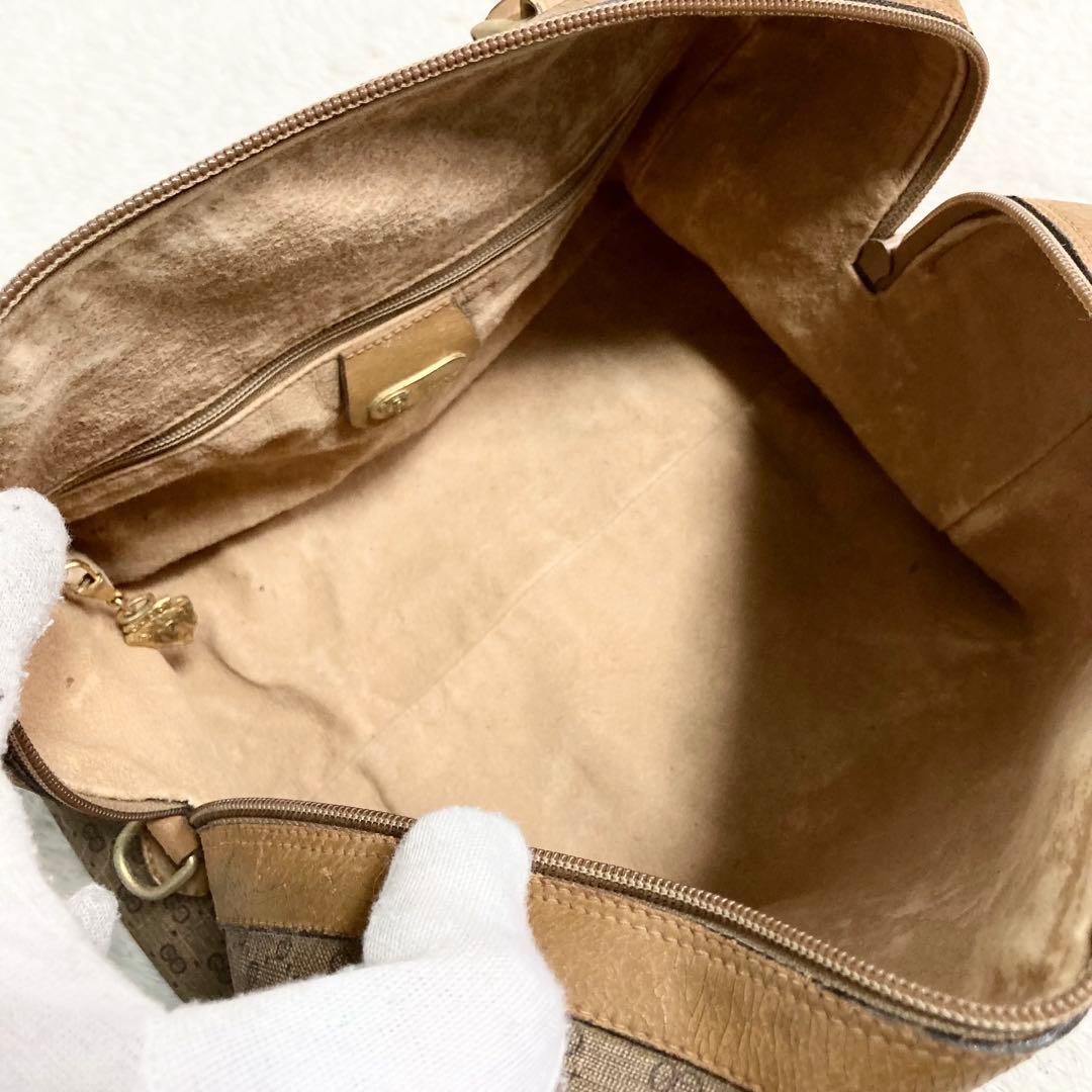 グッチ ボストンバッグ ハンド GG 金具 レザー 希少 金具 ロゴ 大容量