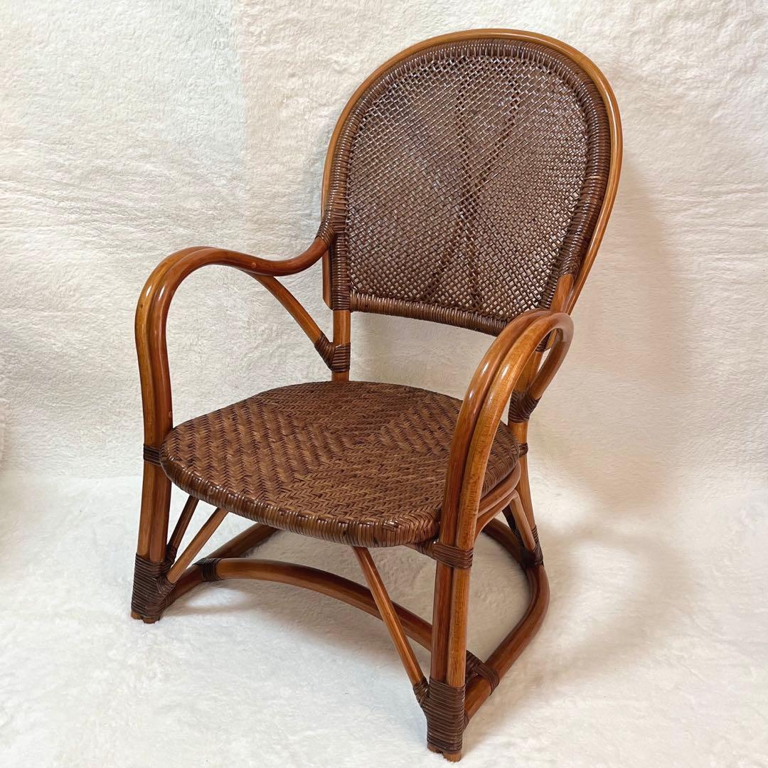 藤の椅子　Kazama ラタンチェア　アンティーク　昭和レトロ