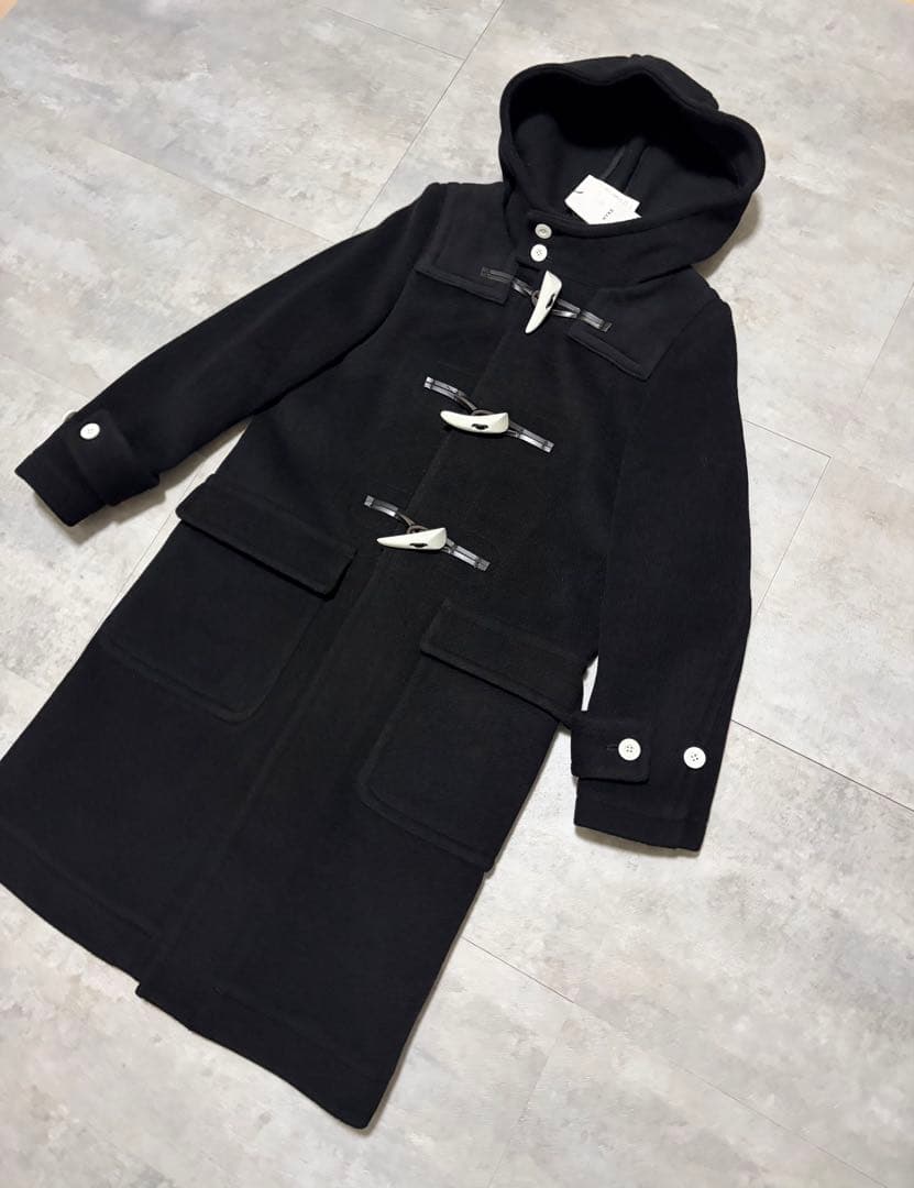 【未使用品サイズ1 】HYKE 白トグル ウール ダッフルコート