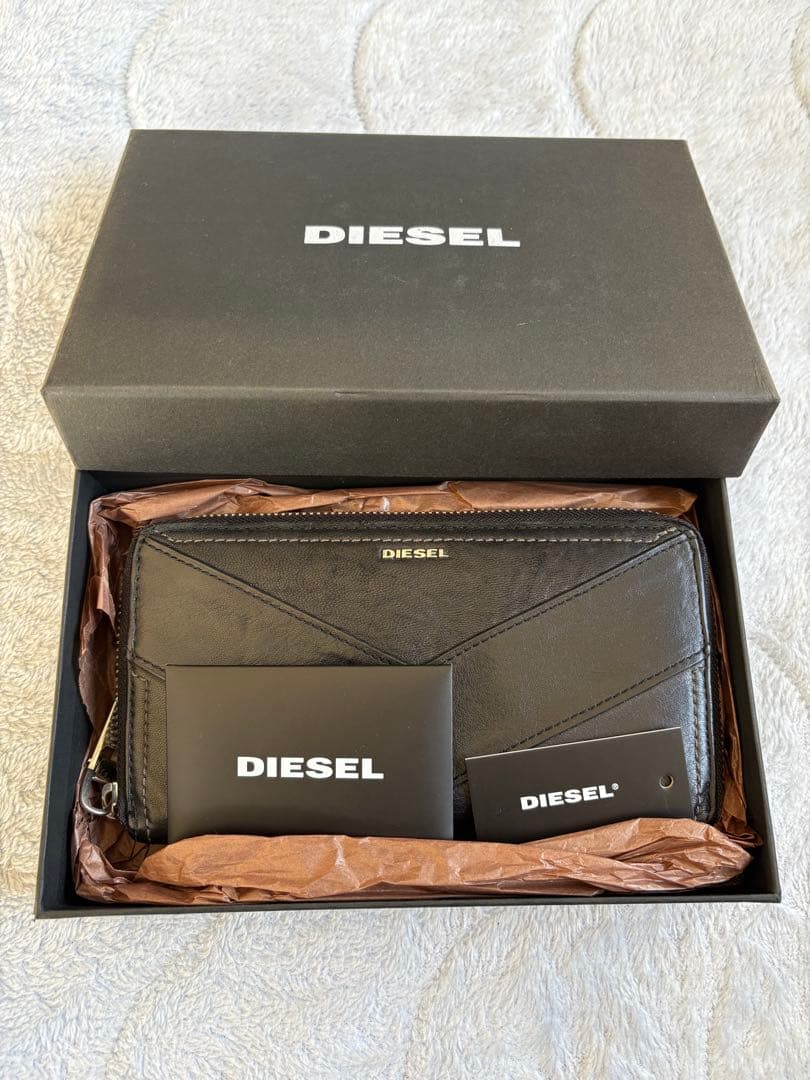 【美品】DIESEL ブラックレザー 長財布