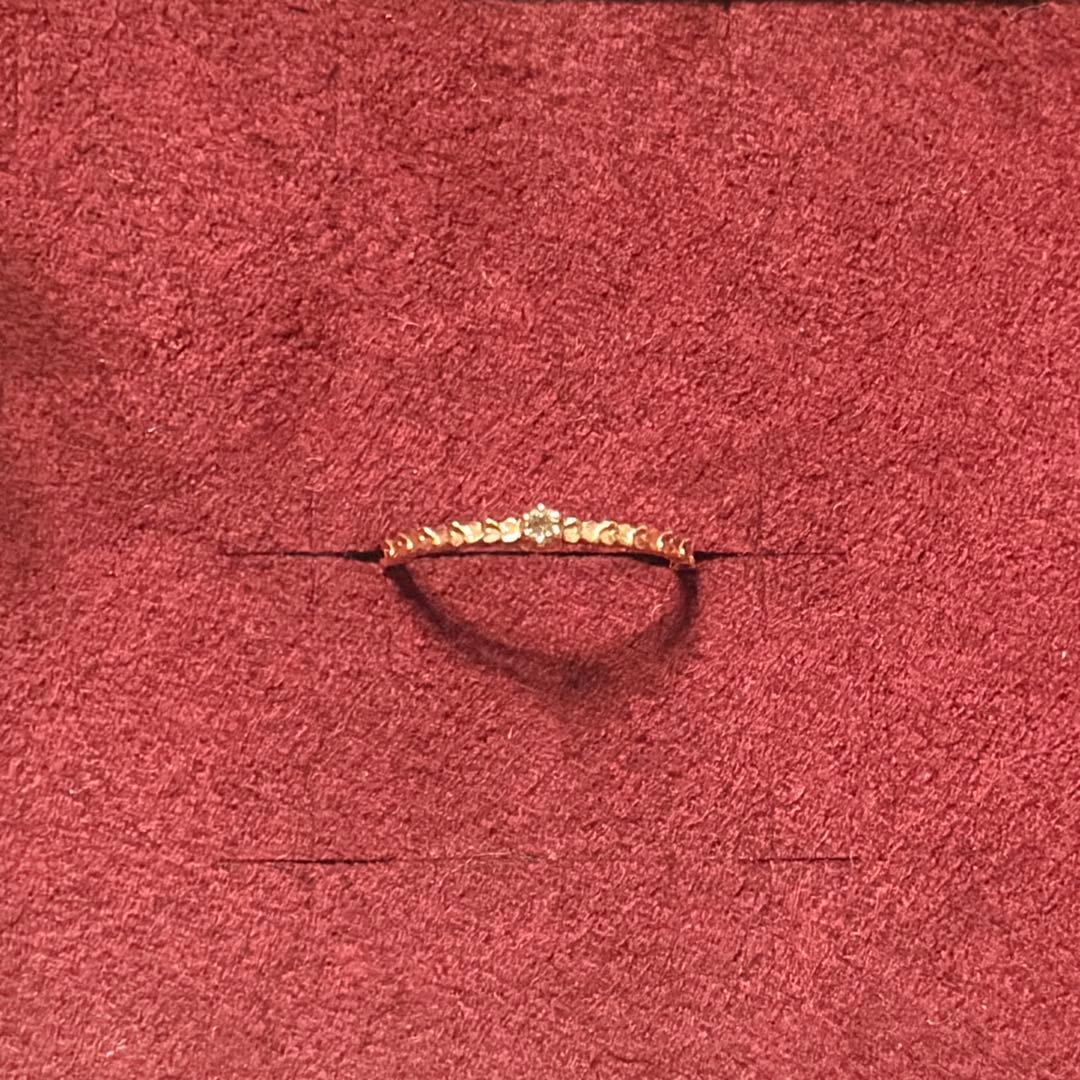 〜1/31まで限定お値下げ中　agete k10 ゴールド 一粒ダイヤリング