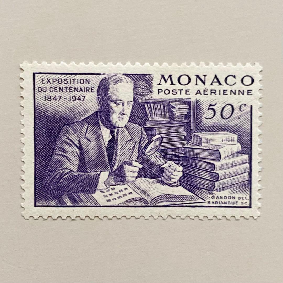 外国切手（モナコ：フランクリンルーズベルト大統領、6本指のエラー