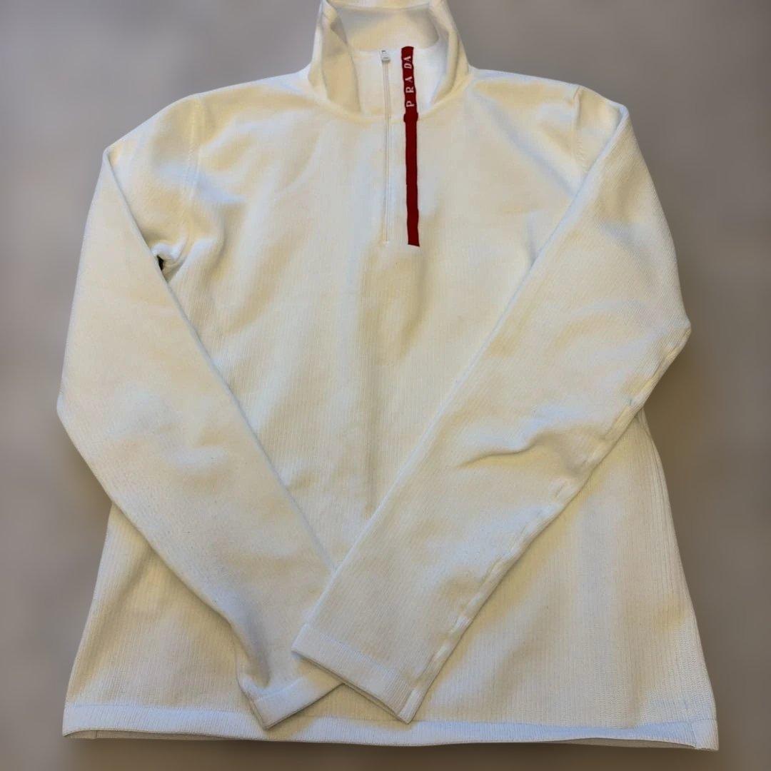 PRADA ホワイト ハイネック トップス PRADA プラダ タートルネックニット カシミア – REKNOW