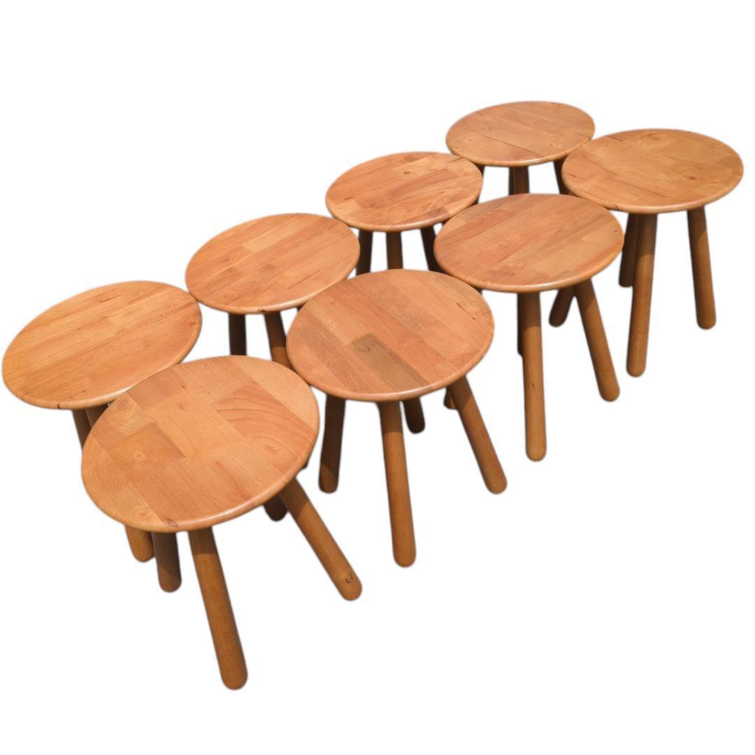 【8脚セット】ウッドスツール 木製 丸椅子 脚 取外し可