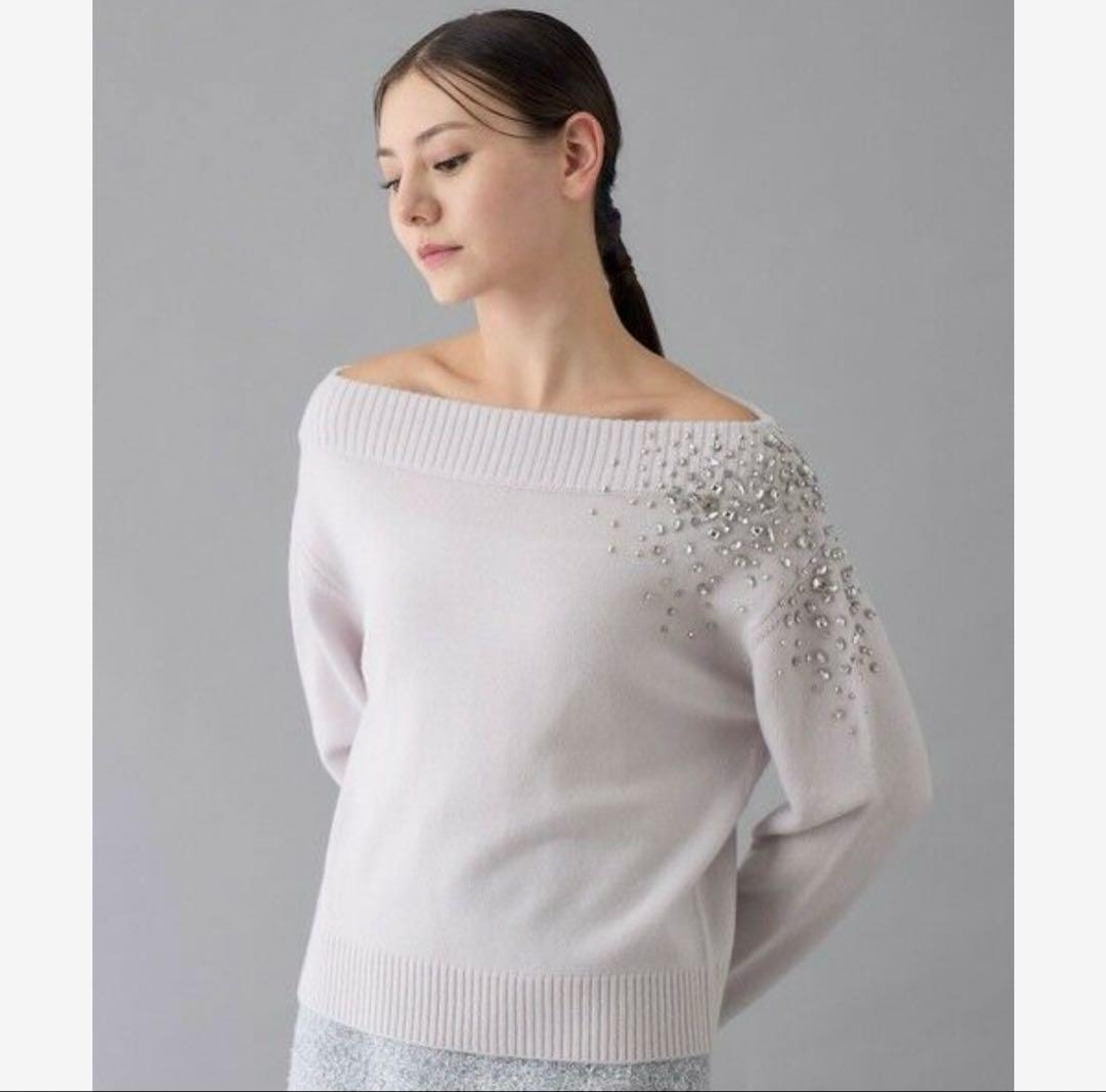 新品 2024 アナイ スノーフレーク プルオーバー ライトグレー オフショル