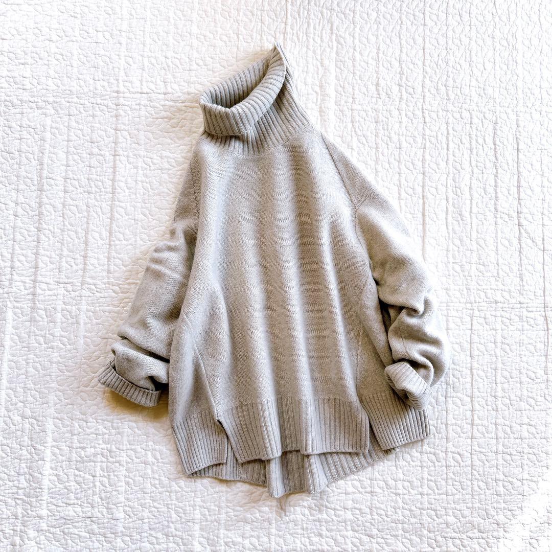 美品✨ フレームワーク タートル ニット カシミヤ混 ウール オーバーサイズ