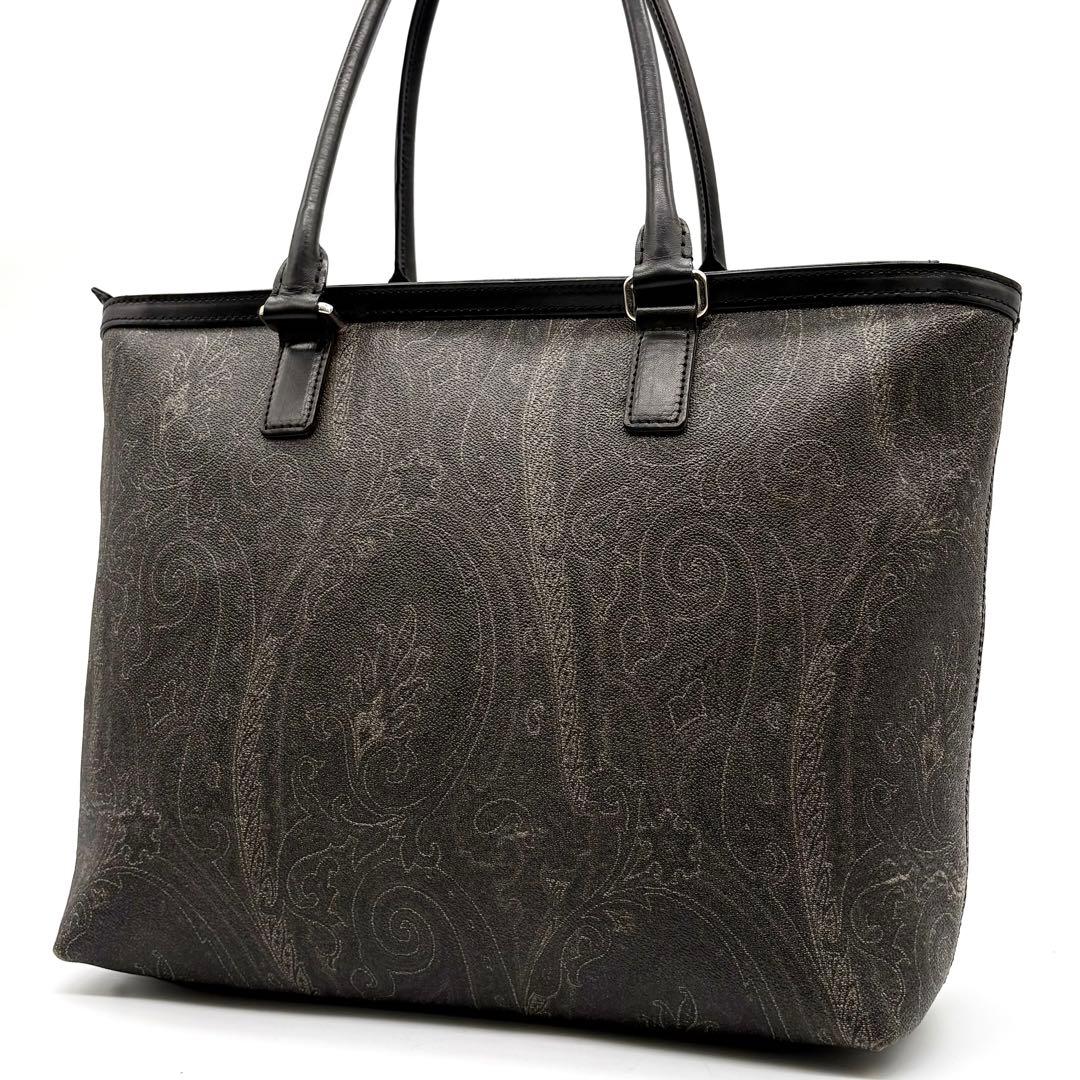 ETRO エトロ トートバッグ ペイズリー PVC レザー 肩掛け A4可 黒 ETRO（エトロ） トートバッグ 0N008 8010 レディース PAISLEY