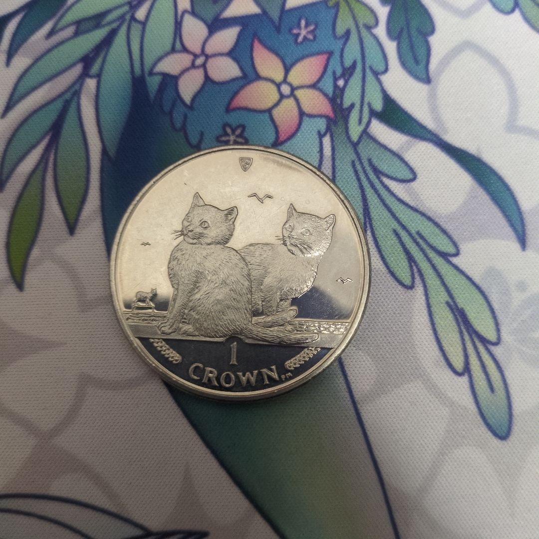 2003年 マン島 1クラウン 猫デザイン　バリニーズキャット