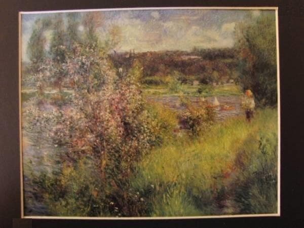 ルノワール 、【シャトゥーのセーヌ河】、希少画集画、新品高級額・額装付