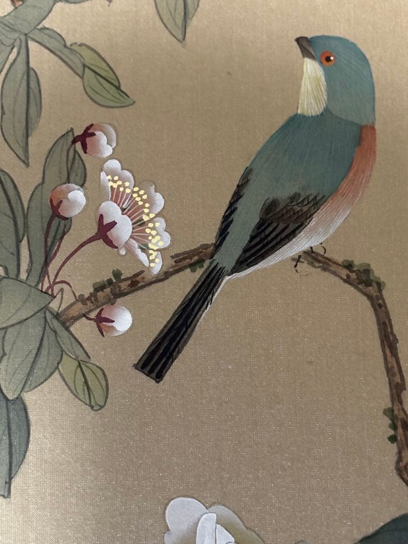 中国清代画家（王时敏画伯）の肉筆模写作品轴と肉筆花鳥画（5枚）共に