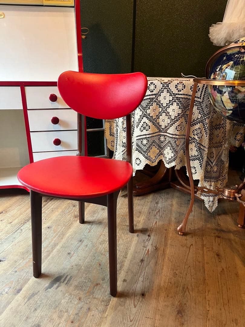 ビーンズ型 チェア 椅子 昭和レトロ レトロポップ 当時物 赤 インテリア