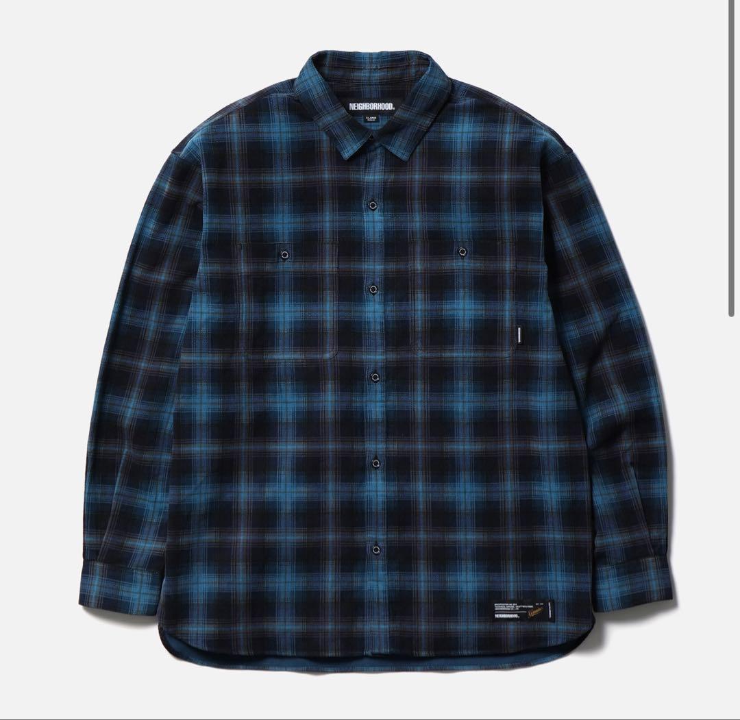 トップス NEIGHBORHOOD CORDUROYCHECKSHIRT BLUE
