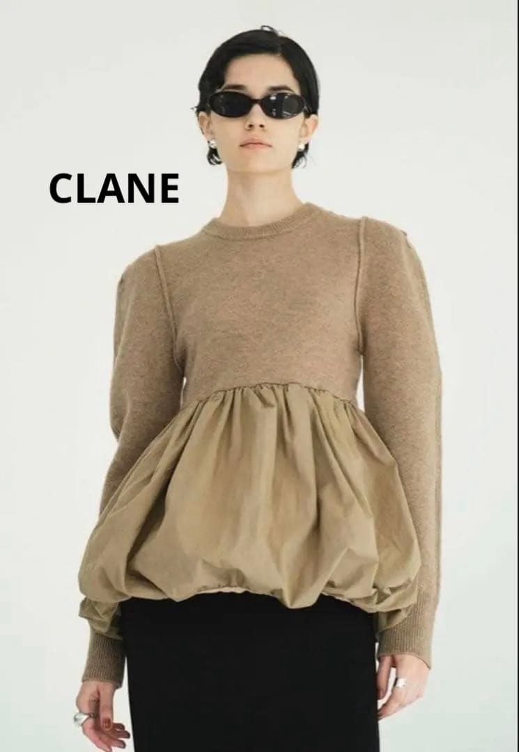 CLANE DOCKING POWERSHOULDER KNIT TOPSニット セール】DOCKING POWERSHOULDER KNIT TOPS（ニット/セーター）｜CLANE