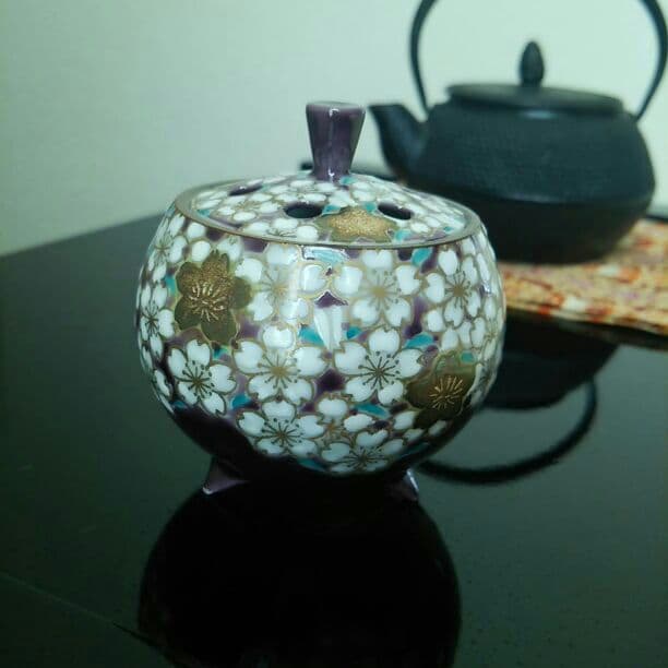 香炉  清水焼 桜 香枦