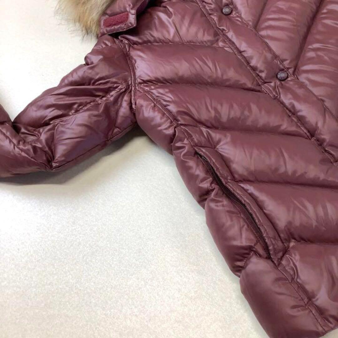 美品】FRED PERRY ファー フード ダウン ジャケット ボルドー - メルカリ