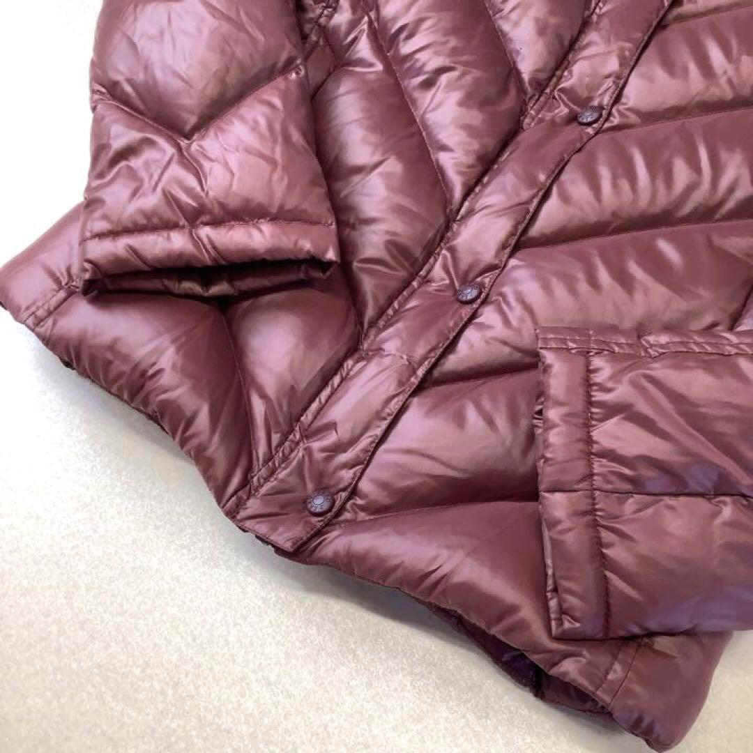 美品】FRED PERRY ファー フード ダウン ジャケット ボルドー - メルカリ