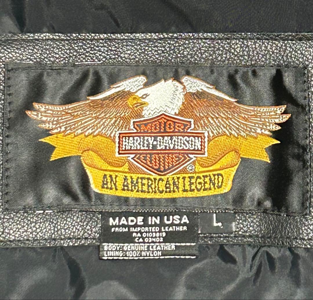 米国製ハーレー純正革ジャン【L】ショベル☆スポスタダイナ ソフテイル