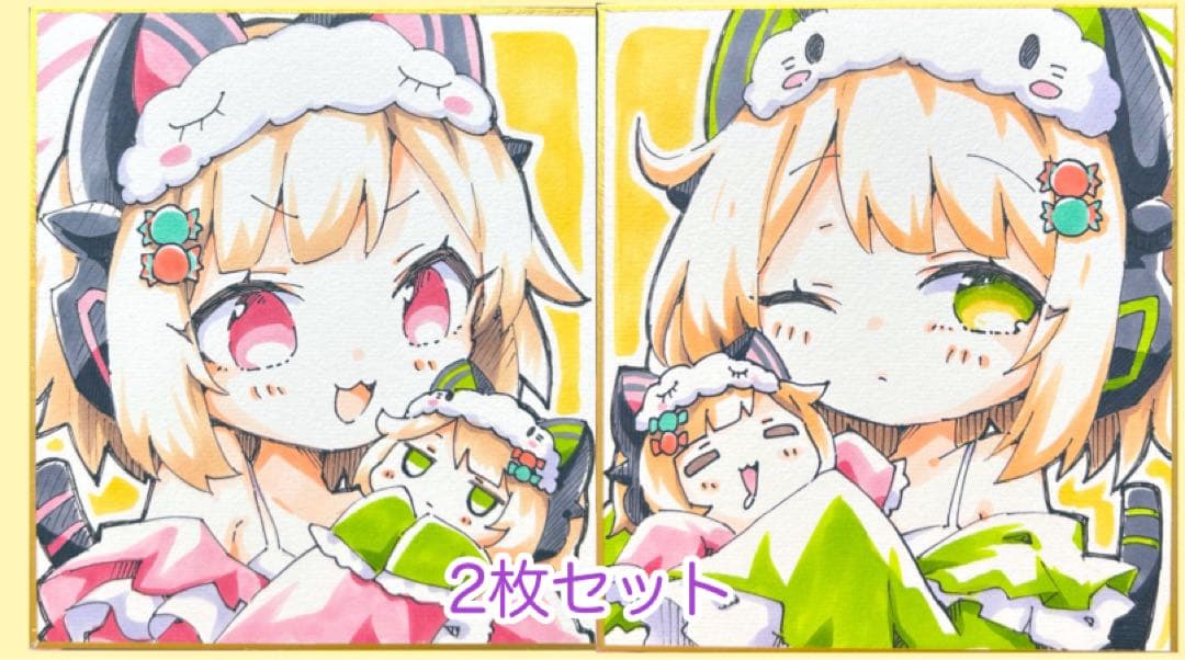 A*p様 【ブルアカ】ミニ色紙【モモイ&ミドリ】