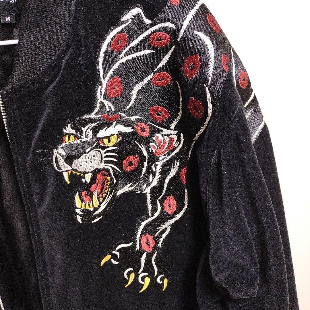 《Schott》 豪華キスマークパンサー刺繍 スーベニアジャケット スカジャン