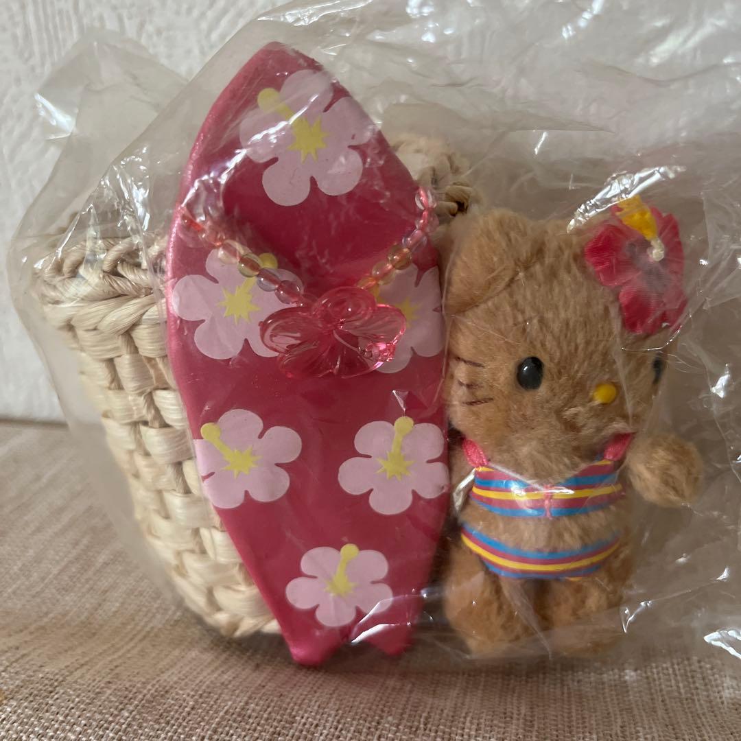 レア！日焼けキティ サーフィン カゴ付き小物入れ