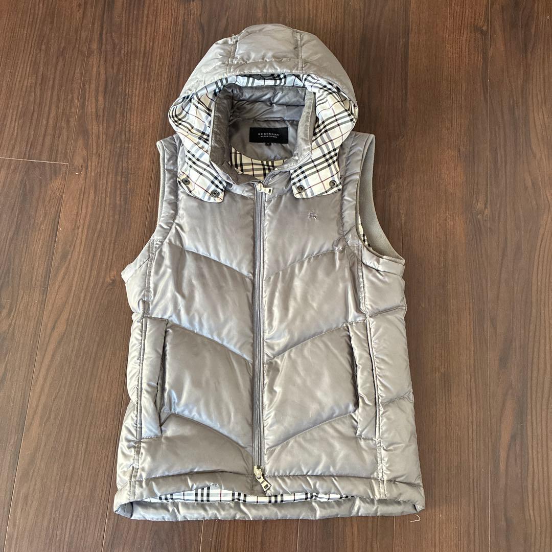BURBERRY BLACK LABEL シルバー ダウンベスト M - メルカリ